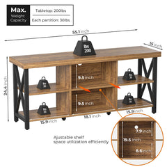 GreenForest TV Stand for 65 in TV, 55" Entertainment Center for Living Room