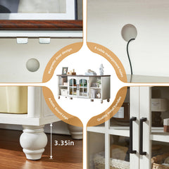 RWYHG Farmhouse TV Stand for 60 in TV, Entertainment Center for Living Room