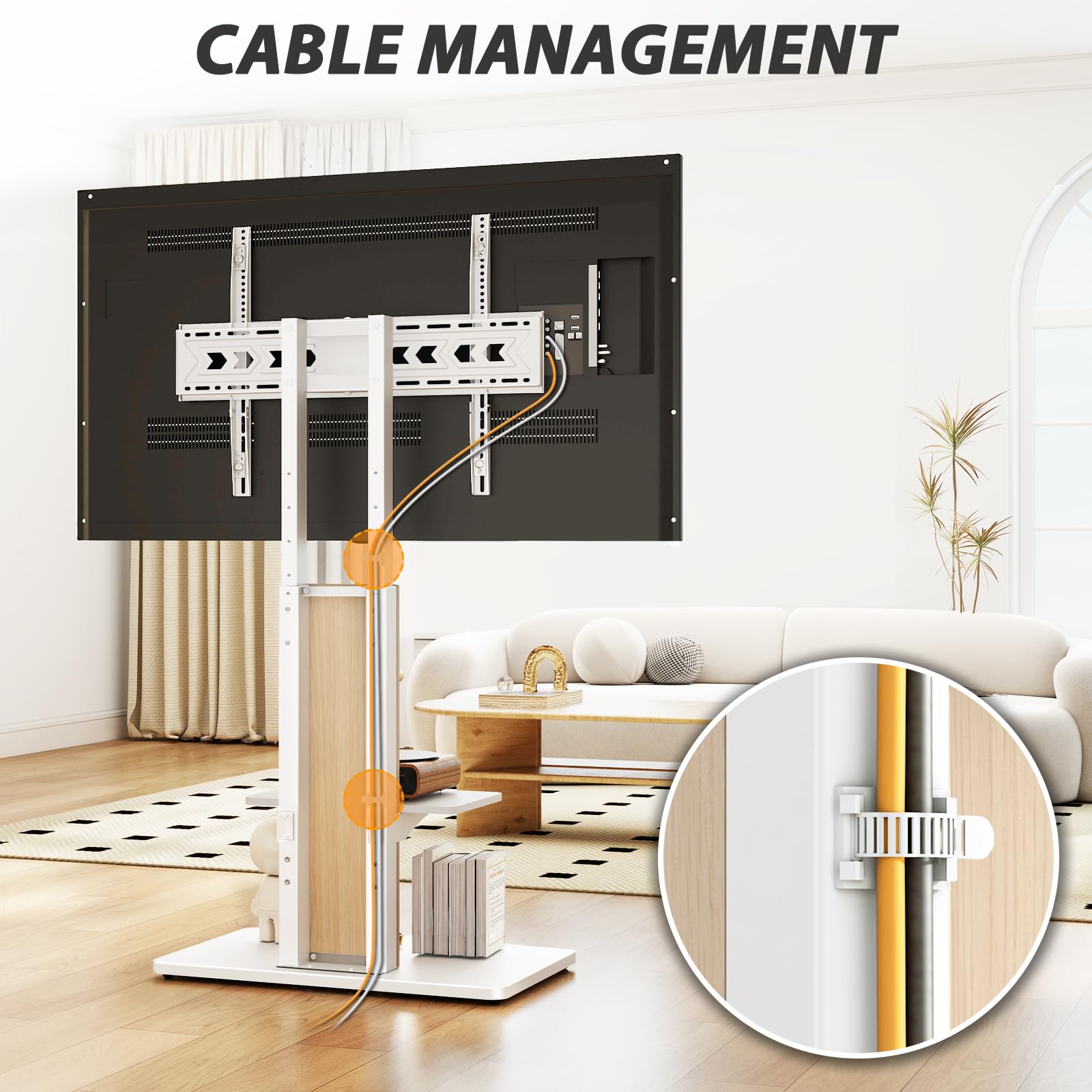 TVON Heavy Duty Rolling TV Stand for 55-100 inch Large Screens