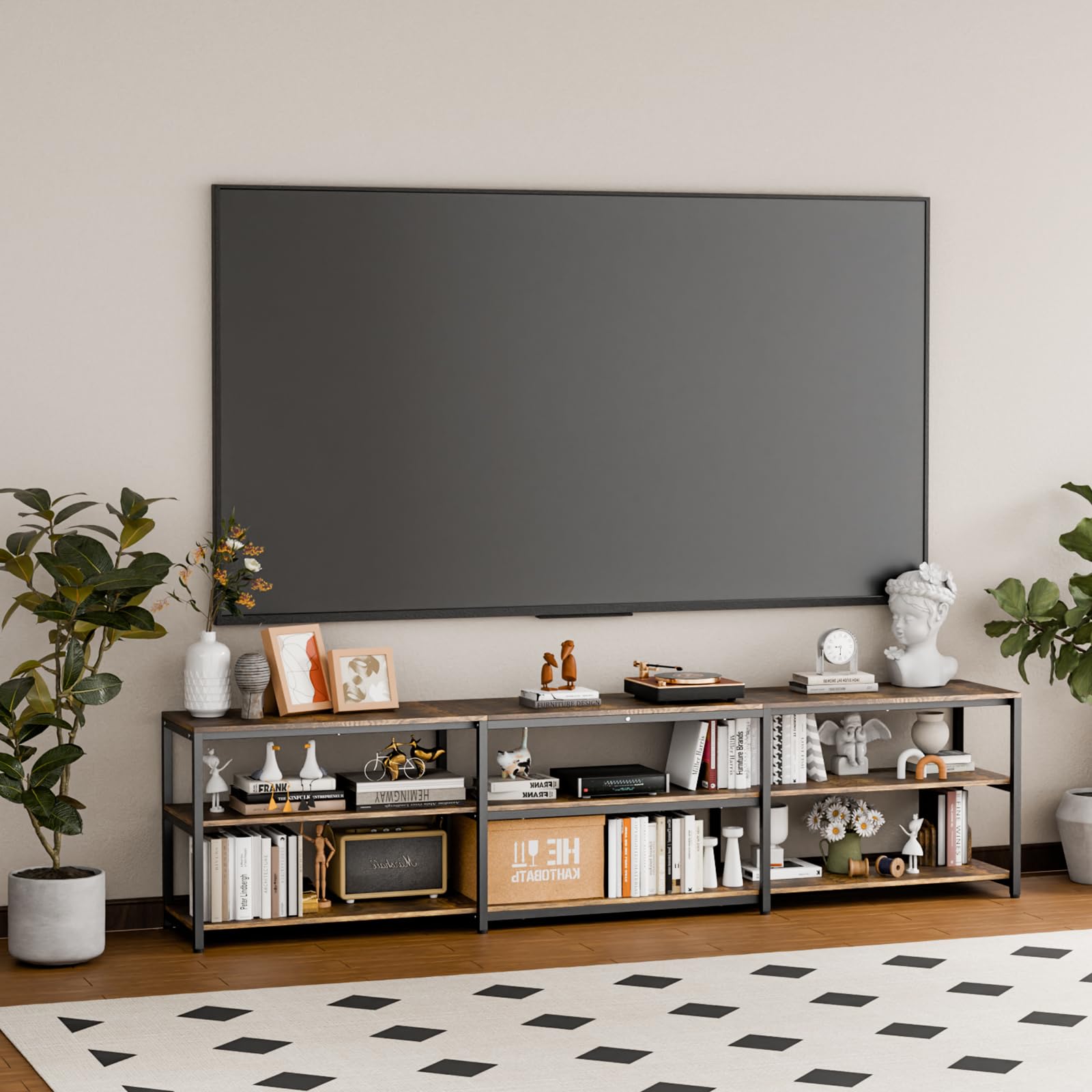 Aquzee 100 Inch TV Stand, Extra Large 98" Wide Entertainment Center