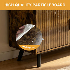 ACOHOOK Walnut 60" Mid-Century TV Stand with Storage Open Shelf