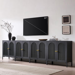 IFBUY 92.63" W Mid Century Modern TV Stands for Living Room, Brown