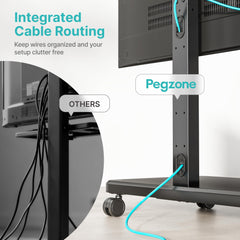 Pegzone TV Rolling Cart for 32-85 Inch LCD LED OLED Screen up to 132 Lbs