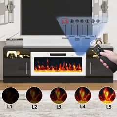 PRETZI Fireplace TV Stand with 36" Fireplace Up to 80" TVs for Living Room