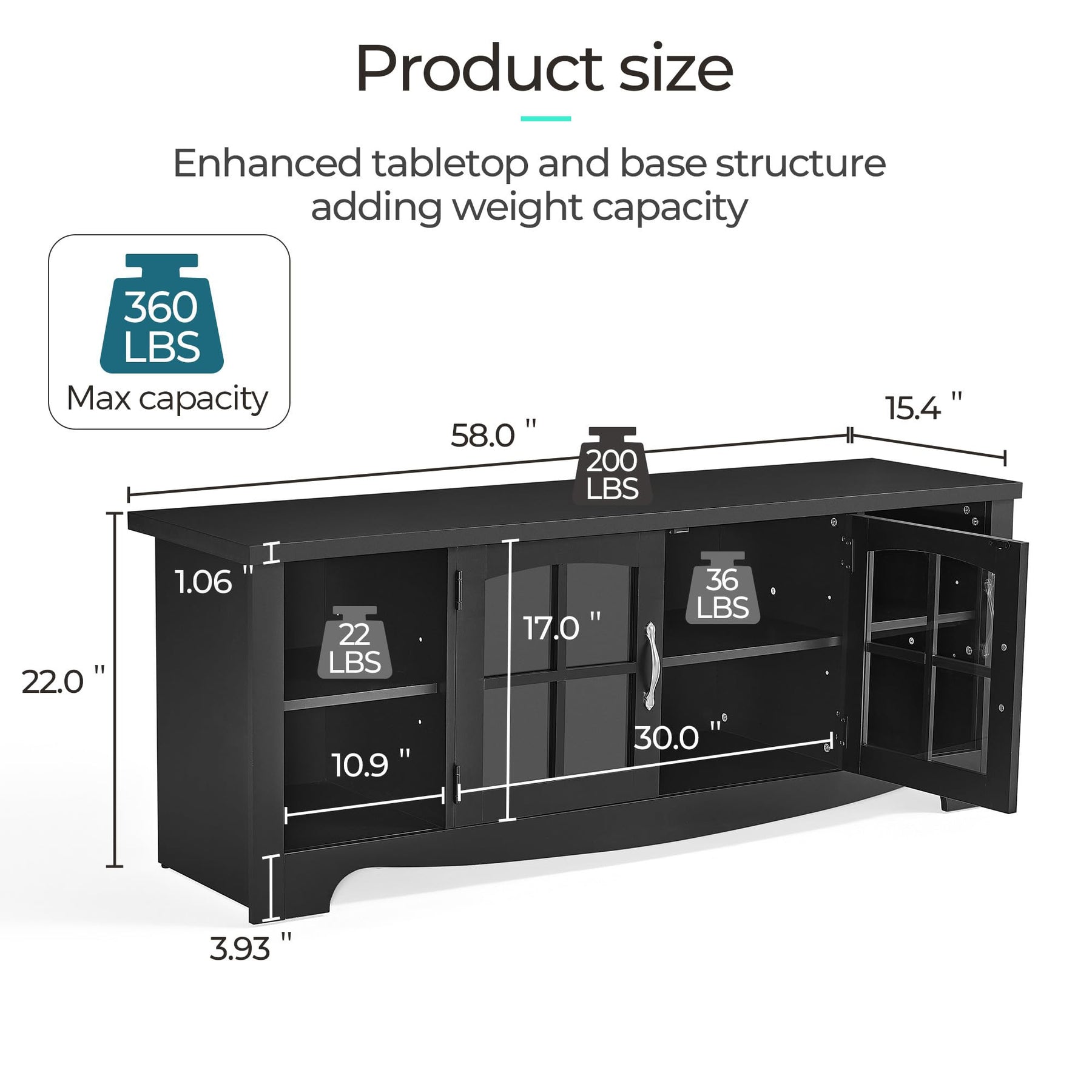 LINSY HOME Farmhouse TV Stand for 65 Inch TV, Wood Entertainment Center with Glass Door Storage Cabinet & Adjustable Shelves, Large Sturdy TV Console Table for Living Room Bedroom