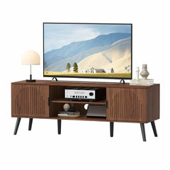 ChooChoo TV Stand with Open Shelves for 65 Inch TVs, Mid Century