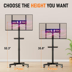 Motorized Rolling TV Stand on Wheels for 32-75 Inch TVs/Screens