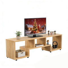 ACOHOOK Walnut 60" Mid-Century TV Stand with Storage Open Shelf