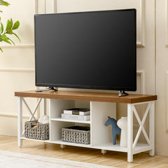 GAZHOME TV Stand for TV up to 55 Inches, TV Cabinet with Open Storage, TV Console Unit with Shelving for Living Room, Entertainment Room, Grey