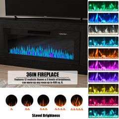 VITESSE 70”Fireplace TV Stand,Modern Entertainment Center Heating Fireplace