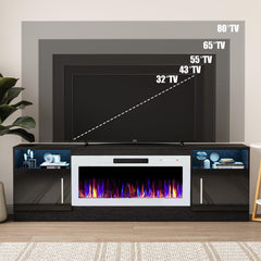 VITESSE 70”Fireplace TV Stand,Modern Entertainment Center Heating Fireplace