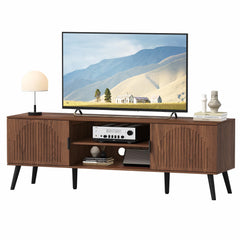 ChooChoo TV Stand with Open Shelves for 65 Inch TVs, Mid Century