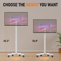 Motorized Rolling TV Stand on Wheels for 32-75 Inch TVs/Screens