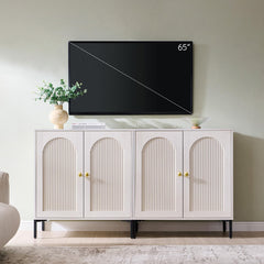 IFBUY 92.63" W Mid Century Modern TV Stands for Living Room, Brown