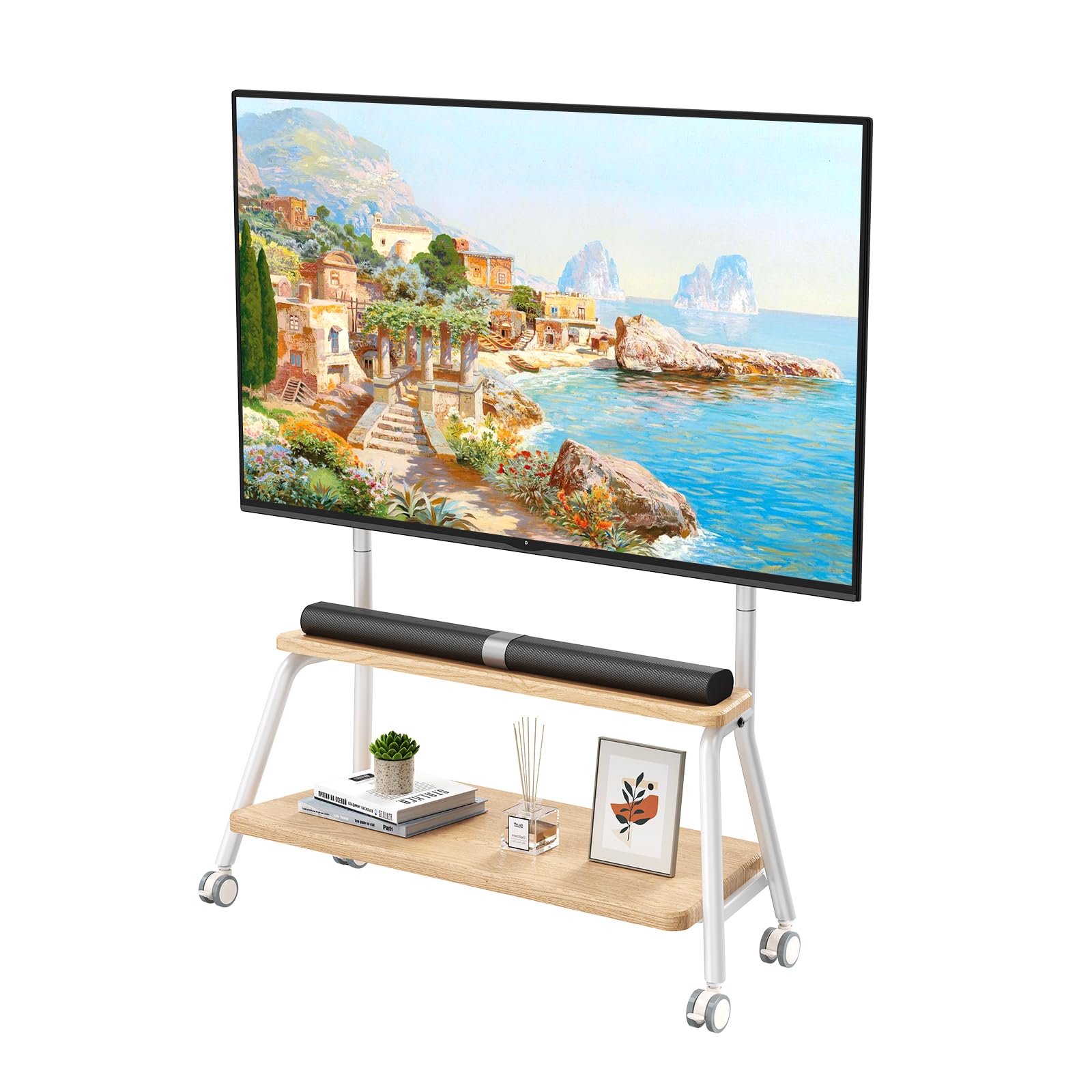 BEISHI Mobile TV Stand on Wheels for 32-75 Inch TVs