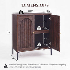 IFBUY 92.63" W Mid Century Modern TV Stands for Living Room, Brown