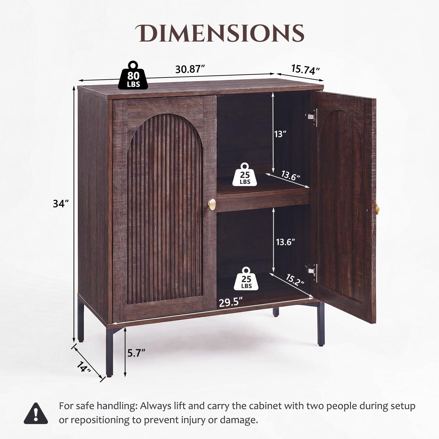 IFBUY 92.63" W Mid Century Modern TV Stands for Living Room, Brown
