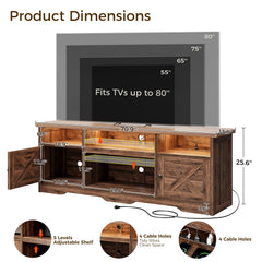 Casaottima TV Stand for 65 Inch TV, Entertainment Center, White