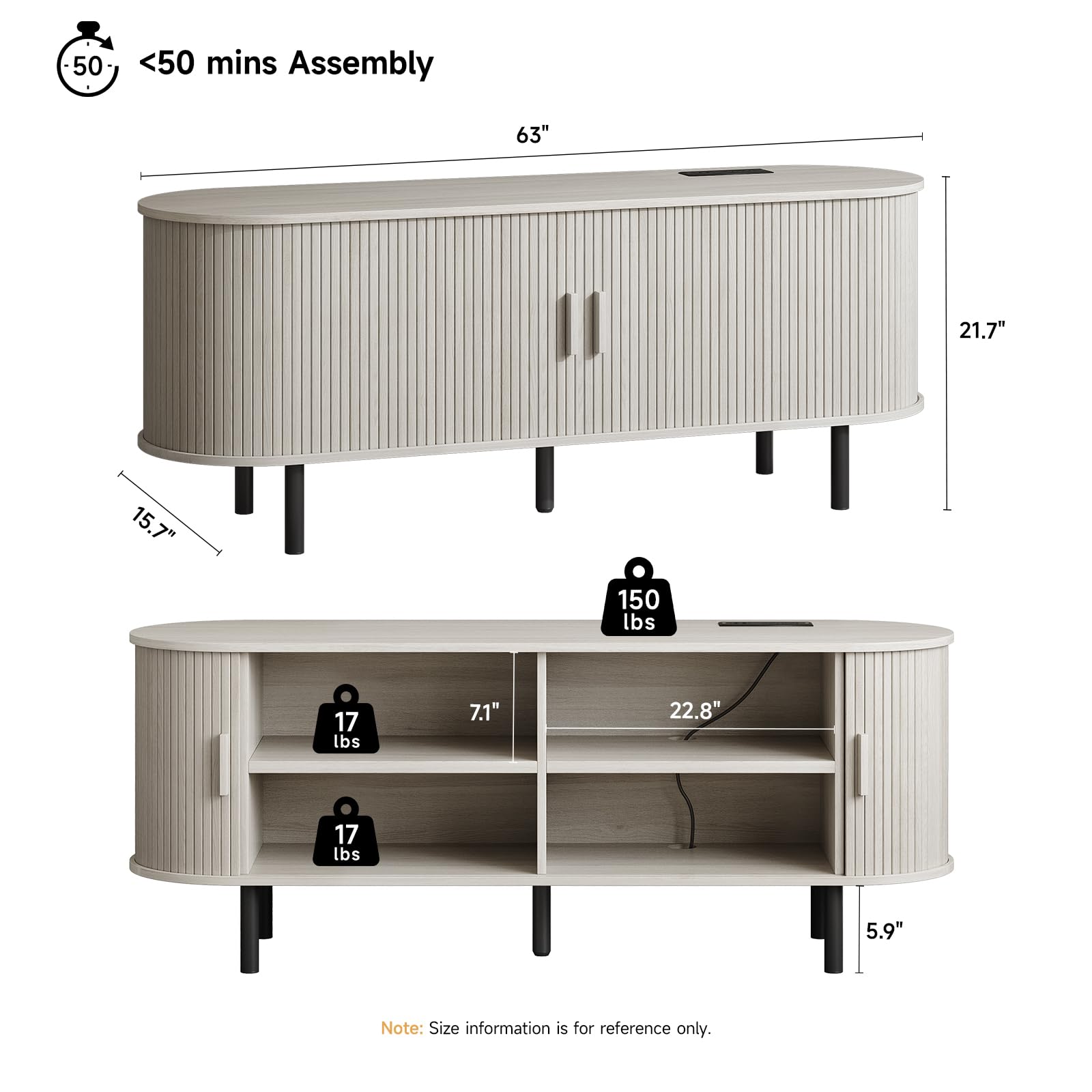 ONBRILL 70.8" TV Stand with Power Outlet for TVs up to 75 Inch, Entertainment Center with Storage and Adjustable Shelves, Modern Media Console with Sliding Doors for Living Room, Walnut