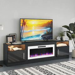 PRETZI Fireplace TV Stand with 36" Fireplace Up to 80" TVs for Living Room