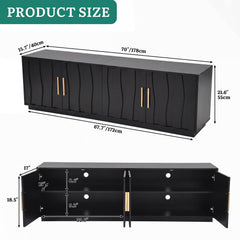 YITAHOME 70" Mid Century Modern TV Stand for 80 Inch TV, Storage, Walnut