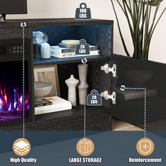 VITESSE 70”Fireplace TV Stand,Modern Entertainment Center Heating Fireplace