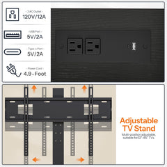 HOOBRO TV Stand with Mount Up to 65 inch TV, with Drawers and Power Outlet