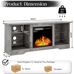 VITESSE 70”Fireplace TV Stand,Modern Entertainment Center Heating Fireplace