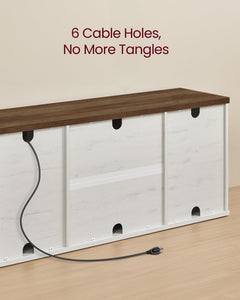 VASAGLE Farmhouse TV Stand for TVs up to 65 Inches, Entertainment Center with Storage Cabinets and Sliding Barn Doors, Media Console Table for Living Room, Honey Brown ULTV535K101