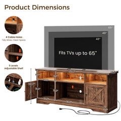 Casaottima TV Stand for 65 Inch TV, Entertainment Center, White