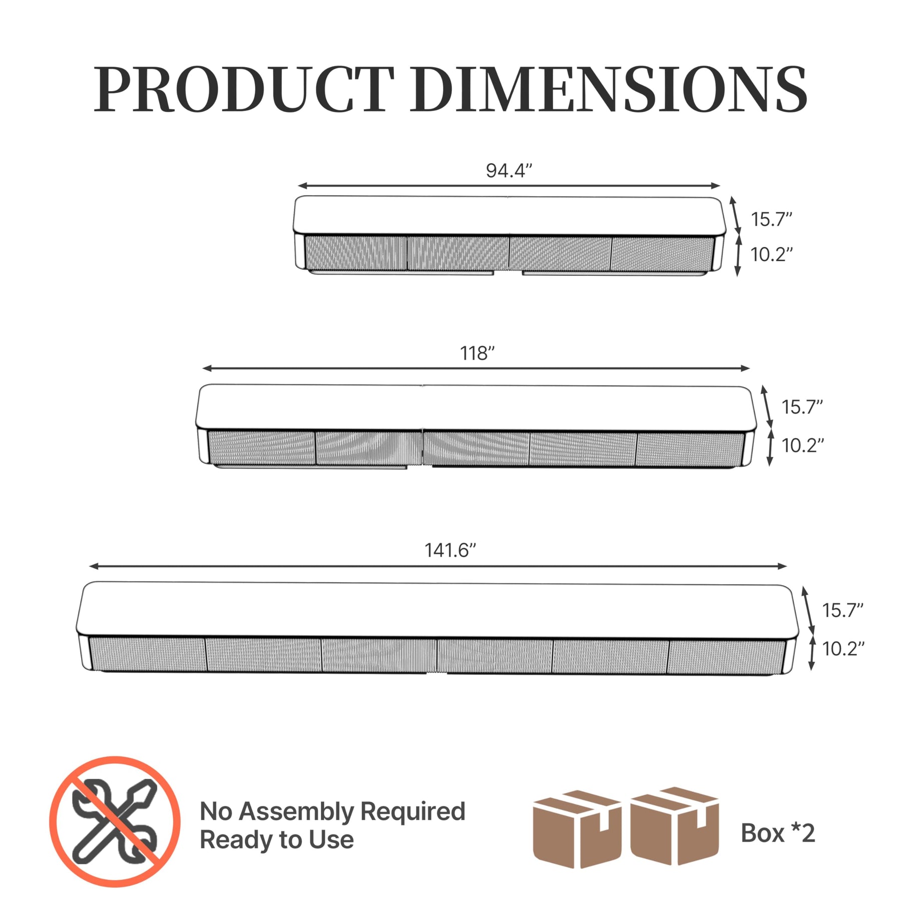 94.5" Fully Assembled TV Console, White TV Stand with Sintered Stone Top