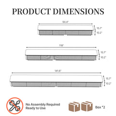 94.5" Fully Assembled TV Console, White TV Stand with Sintered Stone Top