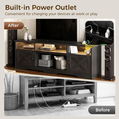 Casaottima TV Stand for 65 Inch TV, Entertainment Center, White