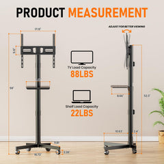 Motorized Rolling TV Stand on Wheels for 32-75 Inch TVs/Screens
