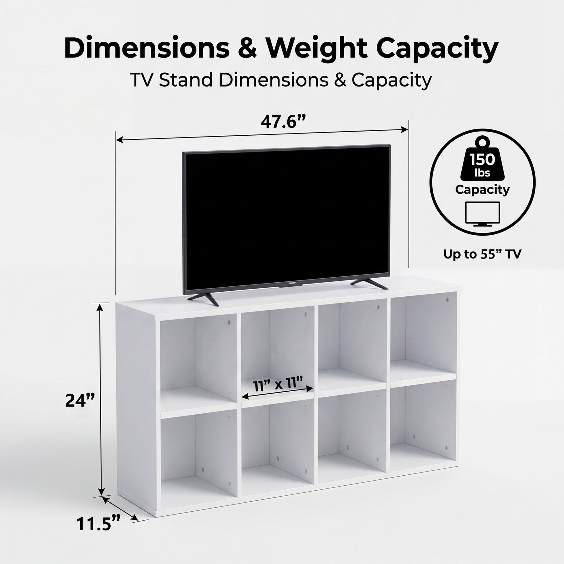 YESHOMY Mid-Century Modern TV Stand, 58 Inch, Light Grey