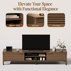 TV Stand for Living Room up to 65 Inch TVs Entertainment Center Oak 59"