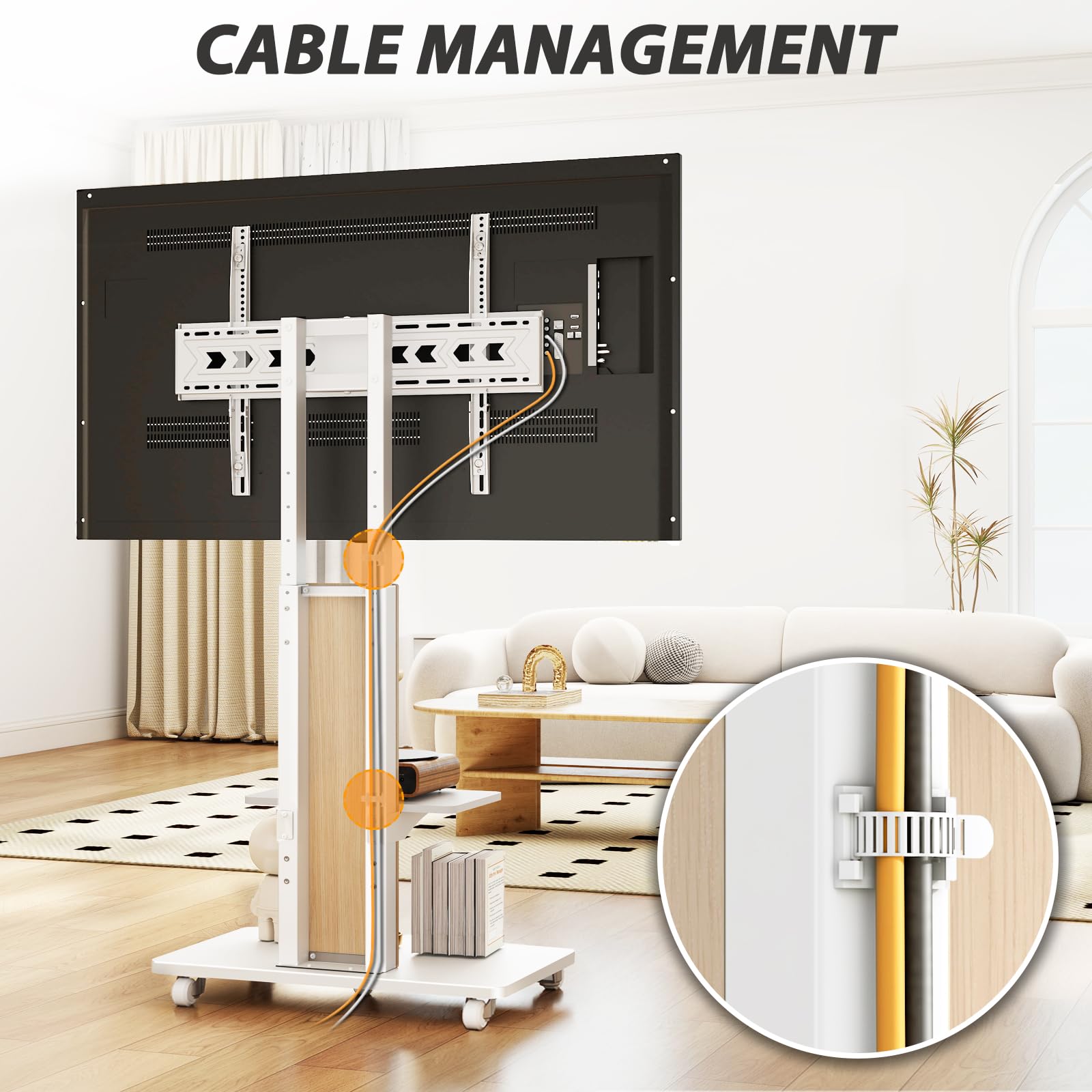 TVON Heavy Duty Rolling TV Stand for 55-100 inch Large Screens
