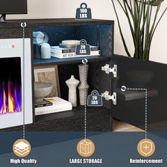 VITESSE 70”Fireplace TV Stand,Modern Entertainment Center Heating Fireplace