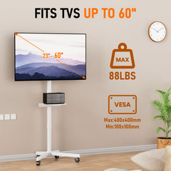 Motorized Rolling TV Stand on Wheels for 32-75 Inch TVs/Screens