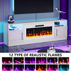 PRETZI Fireplace TV Stand with 36" Fireplace Up to 80" TVs for Living Room