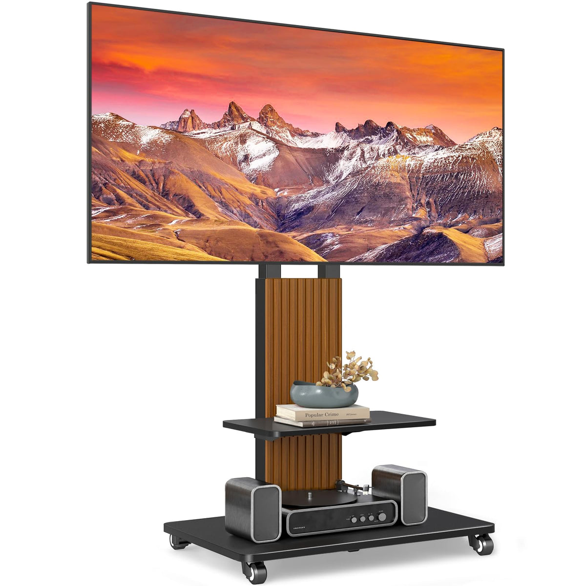 TVON Heavy Duty Rolling TV Stand for 55-100 inch Large Screens