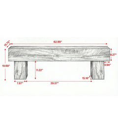 63" Farmhouse TV Stand, Media Console Table