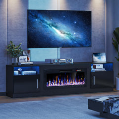 VITESSE 70”Fireplace TV Stand,Modern Entertainment Center Heating Fireplace