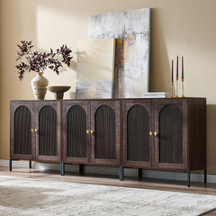 IFBUY 92.63" W Mid Century Modern TV Stands for Living Room, Brown