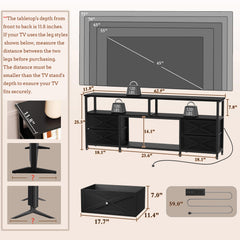 JUSTOGO TV Stand with Drawers for 65 70 75 Inches TV, Entertainment Center