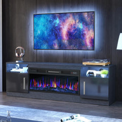 PRETZI Fireplace TV Stand with 36" Fireplace Up to 80" TVs for Living Room