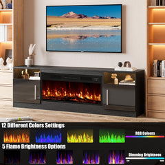 VITESSE 70”Fireplace TV Stand,Modern Entertainment Center Heating Fireplace