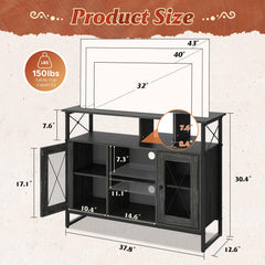 WLIVE TV Stand 55 inch TV, Tall Entertainment Center with Storage, Farmhouse Industrial TV Console for Bedroom Living Room, Rustic Brown