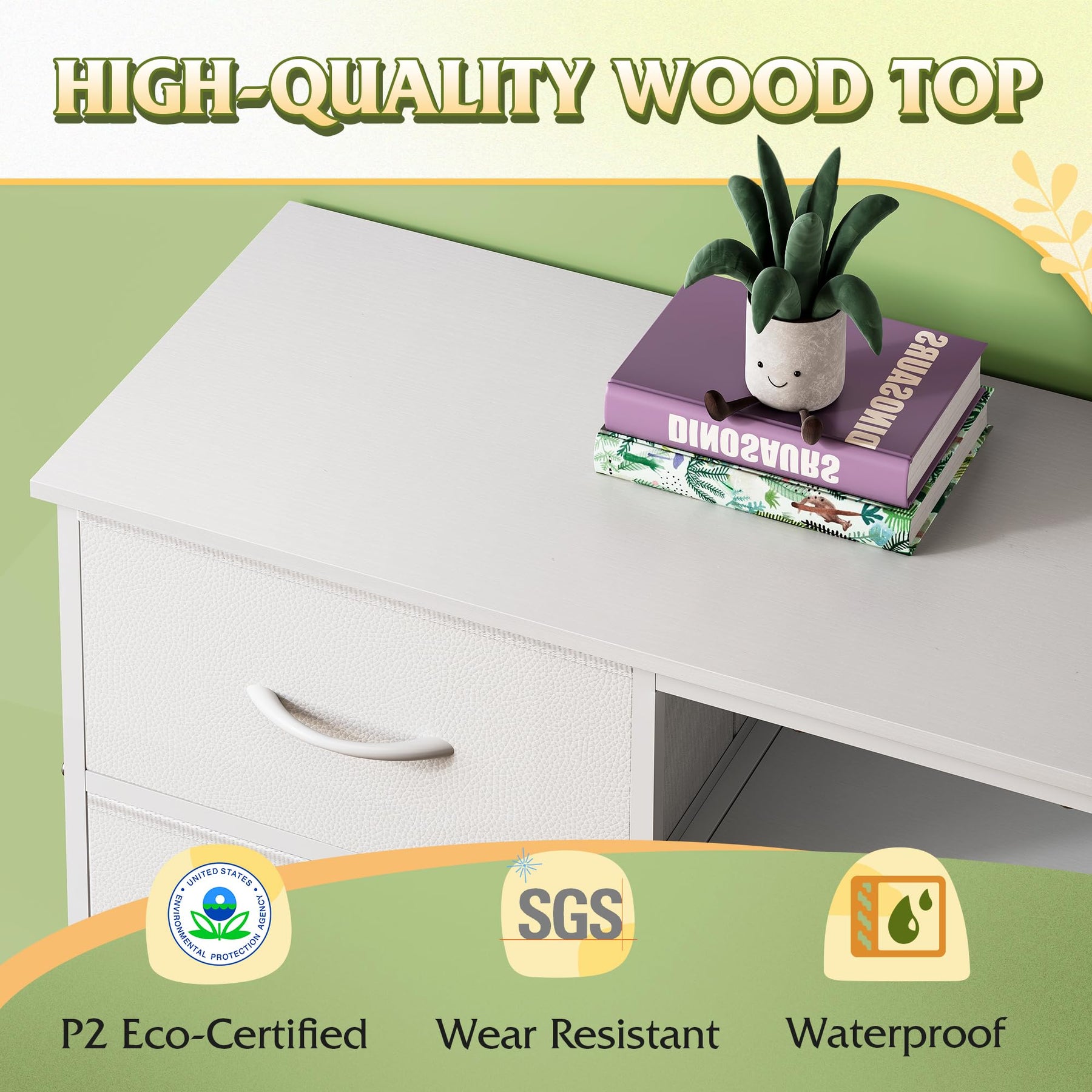 WLIVE LED Dresser TV Stand for 65 Inch TV, 8 Drawers, Rustic Brown