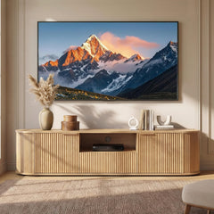 CHITA 70" Fluted TV Stands TV Console with Drawers for TVs Up to 80",Walnut